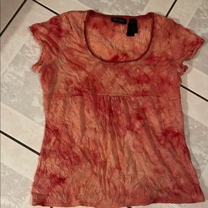 Axcess Pink and Orange Ruched Blouse